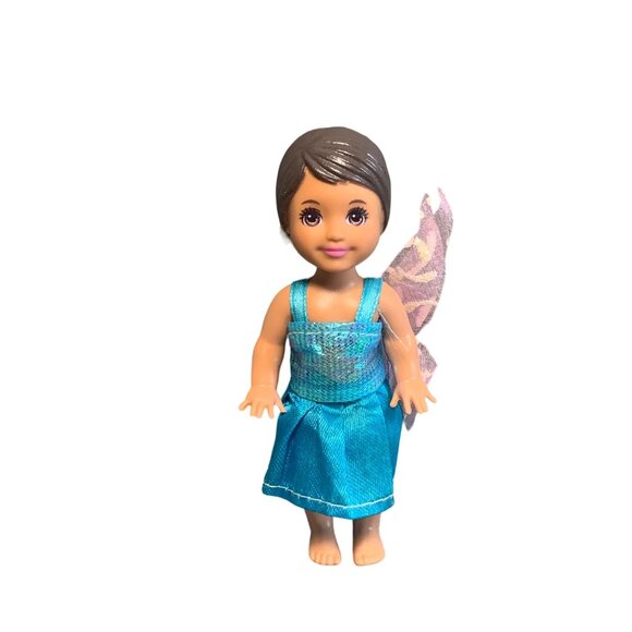 1994 Mattel Fairy Doll 4" Tall Blue Dress & Pink Wings Made In Indonesia - Picture 1 of 10